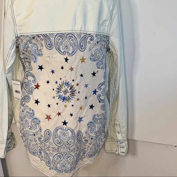 Free People Bandana Bandit LS Button up Boho Shirt... SUPER CUTE! - Picture 1 of 7